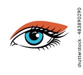  Eye on white background. Eyes art. Woman eye. The eye logo. Eyes art. Human eye, eye close up - vector.