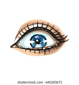 Eye on white background. logo. Vector illustration