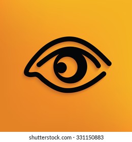 eye on yellow background,clean vector
