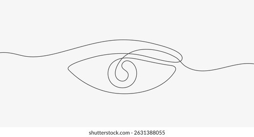 Eye one line. Abstract human eye countrour line. Vector illustration