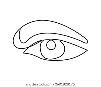 Eye One Line Drawing Single Line Human Eye Art, Vision Symbol Eye One Line Drawing, Abstract Eye One Line Drawing Poster