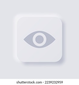 Eye Opener button icon, White Neumorphism soft UI Design for Web design, Application UI and more, Button, Vector.