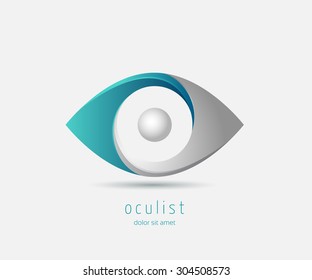 eye optic abstract shape logo design template