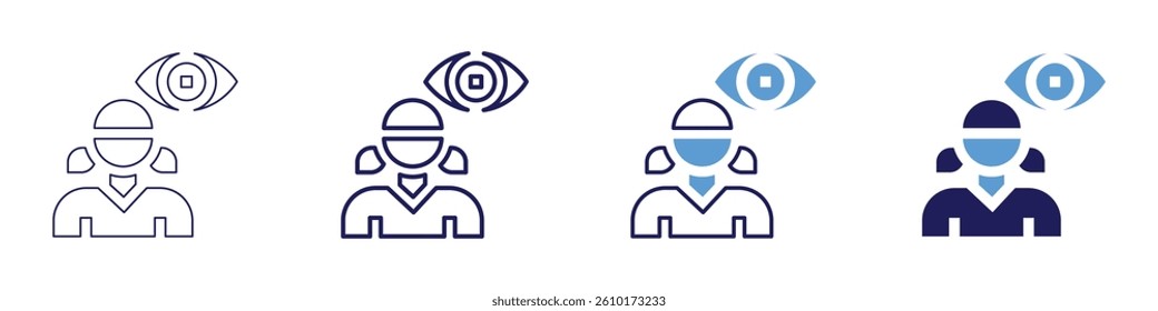 Eye optic nerve pressure relief icon in 4 different styles. Thin Line, Line, Bold Line, Duotone. Duotone style. Editable stroke.