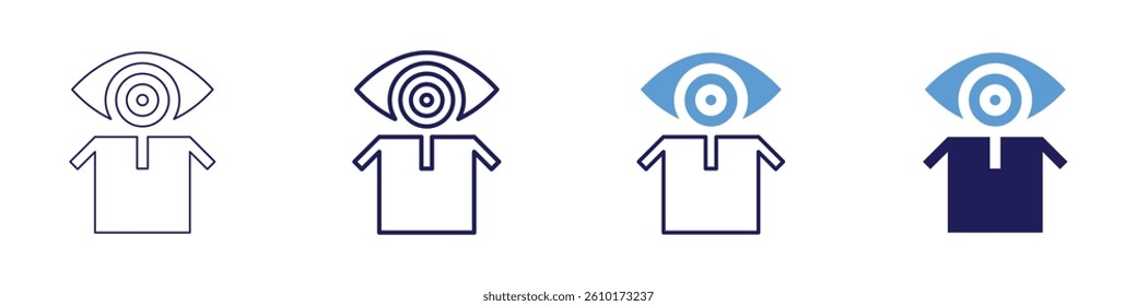 Eye optic surgery icon in 4 different styles. Thin Line, Line, Bold Line, Duotone. Duotone style. Editable stroke.