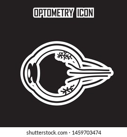 eye optical eyeball optometry vector icon.
