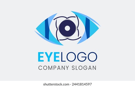 Eye optical hospital vector lens element logo design template