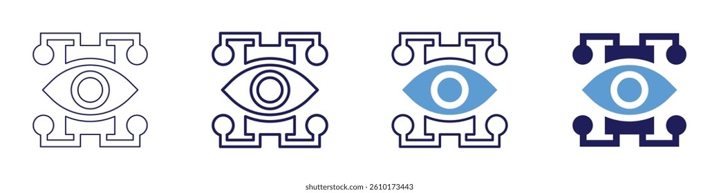 Eye optical illusion effects icon in 4 different styles. Thin Line, Line, Bold Line, Duotone. Duotone style. Editable stroke.