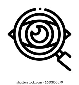 Eye Optical Investigation Icon Thin Line Vector. Magnifying Glass Patient Eye Surveillance Concept Linear Pictogram. Zoom Loupe Monochrome Outline Sign Isolated Contour Symbol Illustration