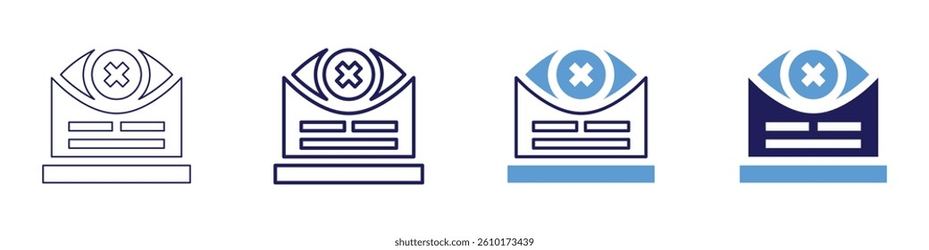 Eye optical nerve sensitivity icon in 4 different styles. Thin Line, Line, Bold Line, Duotone. Duotone style. Editable stroke.