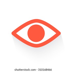 eye in orange with drop shadow on white