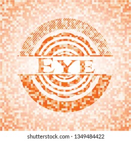 Eye orange mosaic emblem