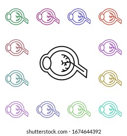 Eye, organ multi color style icon. Simple thin line, outline vector of human organ icons for ui and ux, website or mobile application