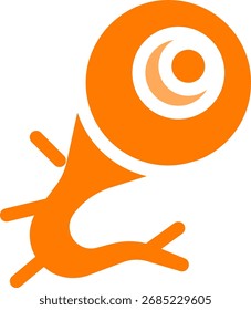 eye organ orange design solid style