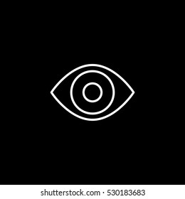 eye outline icon, isolated, white background