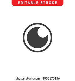 Eye Outline Icon. Vision Line Art Logo. Vector Illustration. Isolated on White Background. Editable Stroke