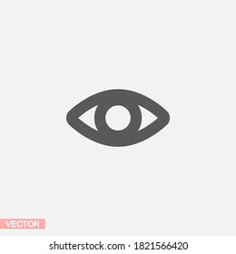 Eye outline line icon isolated on beautiful background. Eye symbol for website design, mobile app, logo, user interface. Editable stroke. Vector eye illustrator. EPS 10 Eye Line