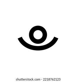Eye outline set icons. Close and open eyes shapes. 