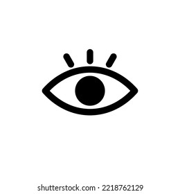 Eye outline set icons. Close and open eyes shapes. 