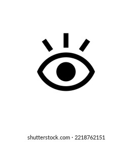 Eye outline set icons. Close and open eyes shapes. 