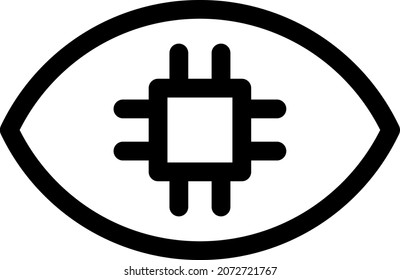 Eye Outline Vector Icon Design
