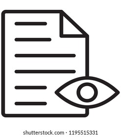 Eye over paper sheet showing preview icon vector 