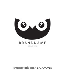 eye owl illustration logo vector design