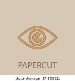 Eye papercut icon. Simple glyph, flat vector of web icons for ui and ux, website or mobile application