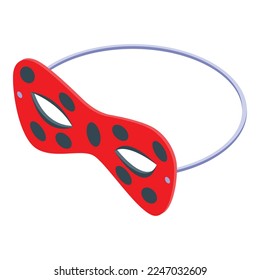 Eye party mask icon isometric vector. Xmas santa. Cute face