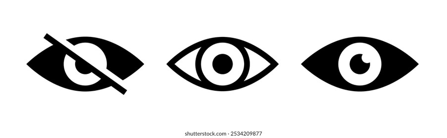 Eye password hidden view private vector icon. Hidden eye password look web icon design