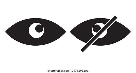 Eye password icon vector. Show eye password icon. vector illustration.