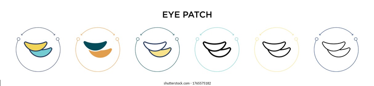 Eye patch icon in filled, thin line, outline and stroke style. Vector illustration of two colored and black eye patch vector icons designs can be used for mobile, ui, web