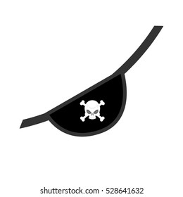 Eye Patch Isolated. Pirate Accessory. Skull Jolly Roger
