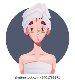 Eye patch skincare beauty spa face product concept. Vector flat graphic design illustration
