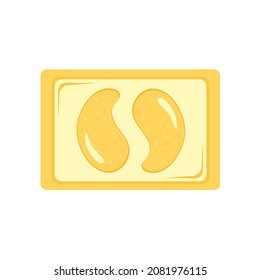 Eye patches with gold and hydrogel. Exclusive woman cosmetic product for skin care and treatment. Vector Illustration for backgrounds, greeting cards, seasonal design. Isolated on white background.