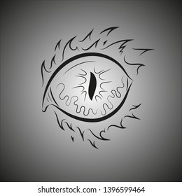 eye pattern tattoo line icon