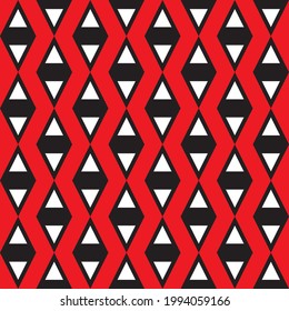 Eye patterns on red background, Abstract vector wallpaper, Seamless pattern background.
