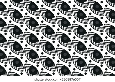 eye patterns for textile and background, patterns fashion, style, black and white, abstract, trending patterns, eye, seamless pattern