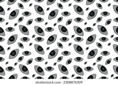 eye patterns for textile and background, patterns fashion, style, black and white, abstract, trending patterns, eye, seamless pattern