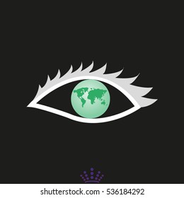 eye, peace, globe, icon, vector illustration EPS 10
