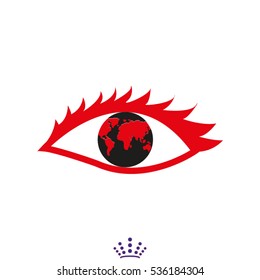 eye, peace, globe, icon, vector illustration EPS 10