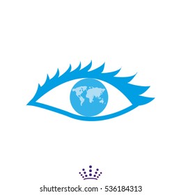 eye, peace, globe, icon, vector illustration EPS 10