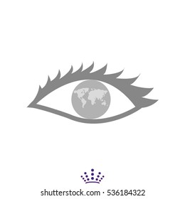 eye, peace, globe, icon, vector illustration EPS 10