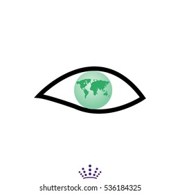 eye, peace, globe, icon, vector illustration EPS 10