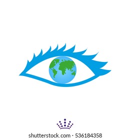 eye, peace, globe, icon, vector illustration EPS 10