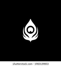 Eye of Peacock Feathers for Logo or Design Element. Illustration Vector