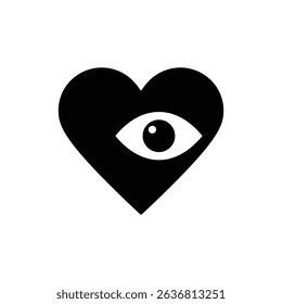 Eye Peeking from Heart Symbolizing Emotional Intuition and Awareness