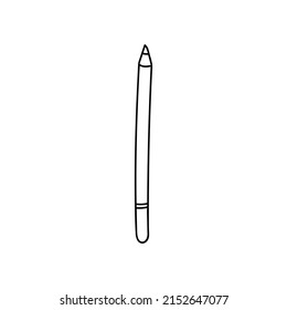 Eye pencil doodle illustration in vector. Hand drawn eye pencil illustration in vector. Cosmetic pencil icon in vector.