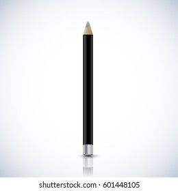 Eye Pencil Package Design Premium Cosmetic Ads mock up template. 3D Realistic Vector Illustration.