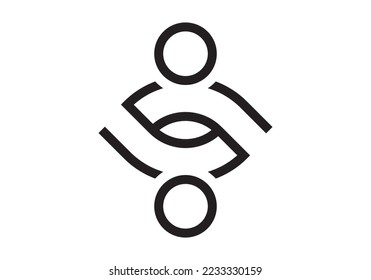 eye people logo letter s vision people combination icon vector design.